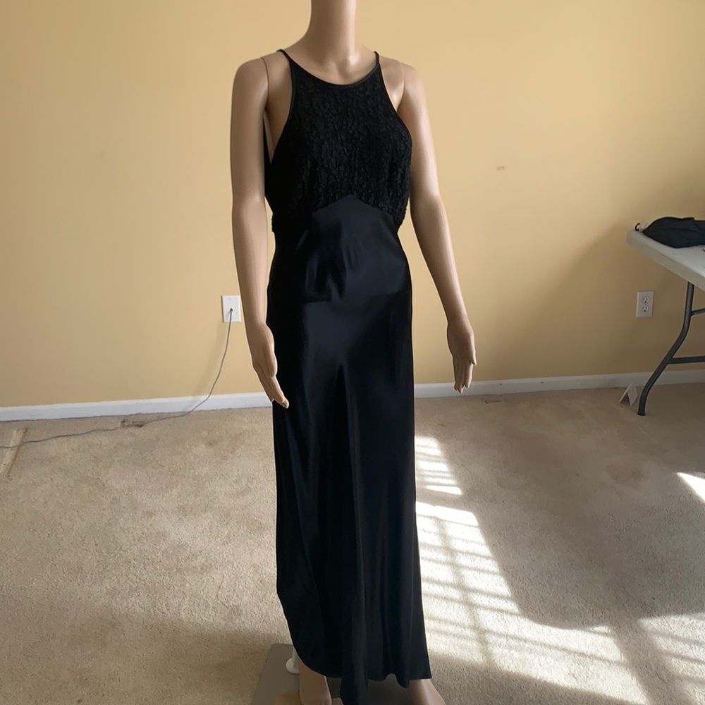 Beautiful satin with embroidered top Gown